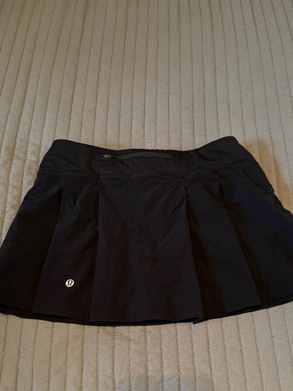 lululemon athletica Black Skater Athletic Skirt with Back Zip Pocket